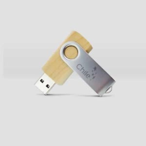Pendrive Giratorio de Madera y Metal Prochile