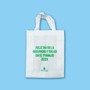 Bolsa TNT blanca estampada en vinilo color verde