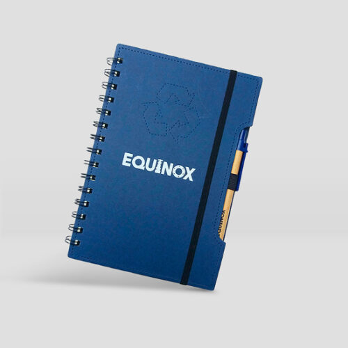 Libreta Ecológica Azul Marino con Logotipo Equinox
