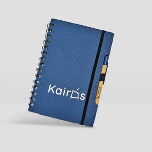 Libreta Ecológica Azul Marino con Logotipo Kairós