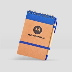 Libreta ecológica anillada azul Motorola