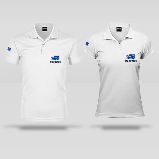 Polera poliéster tigabyte blanca