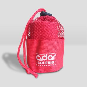 Toalla facial microfibra logo cdar, color rojo