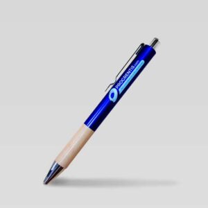 Bolígrafo aluminio y bambú progrentis azul