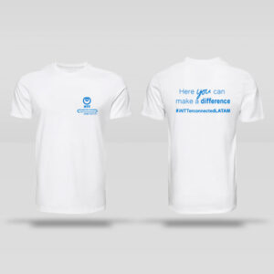 Poleras blancas de algodón para la empresa NTT