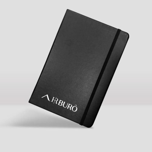 Libreta mediana forrada en PU con logo HR BURO