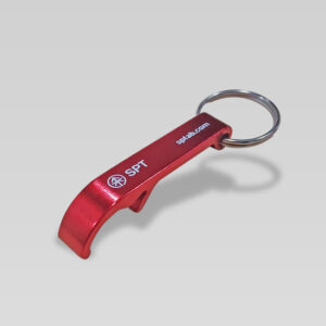 Llavero destapador de botella rojo