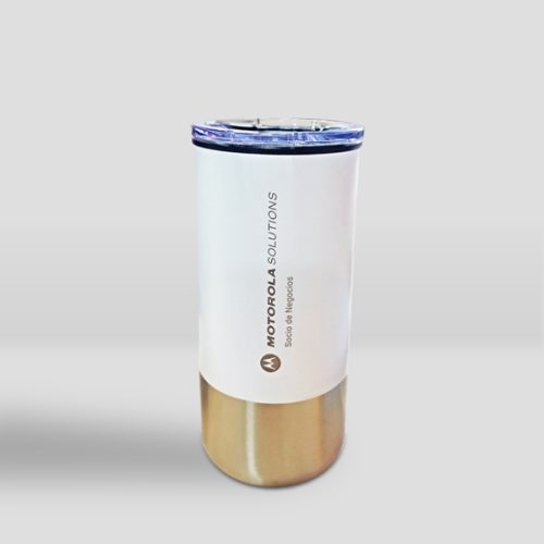 Mug metálico plástico 450ml Motorola Solutions blanco