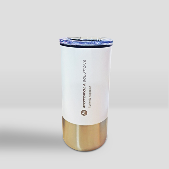 Mug metálico plástico 450ml Motorola Solutions blanco