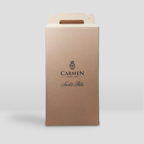 Caja para 2 Botellas de Vino con logotipo Carmen y Santa Rita