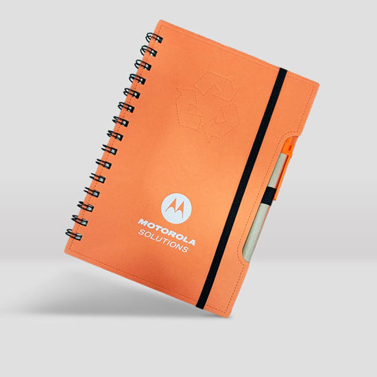Libreta-Ecológica-Color-con-Bolígrafo-Motorola-naranjo