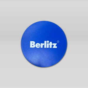 Posa Vasos plástica azul con logo Bertliz