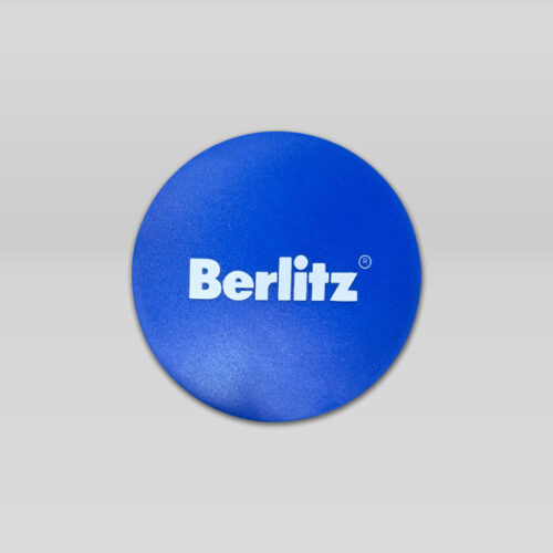 Posa Vasos plástica azul con logo Bertliz