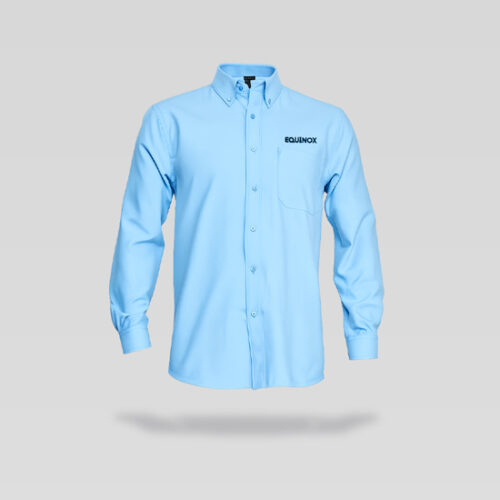 camisa bordada equinox celeste hombre