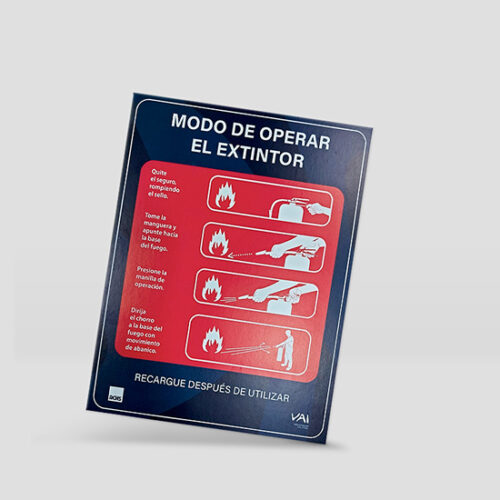 Cartel de foam - extintor vai