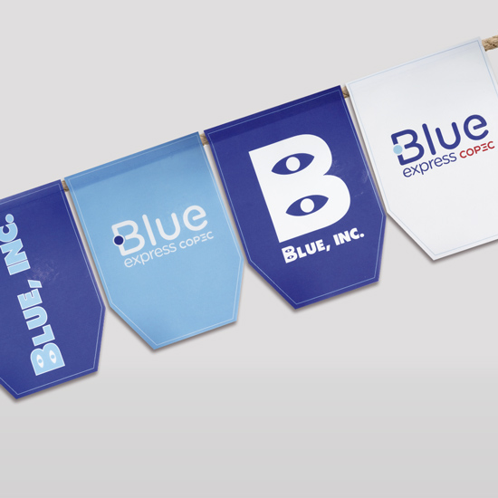 Banderines Celeste azul y blanco Copec 2