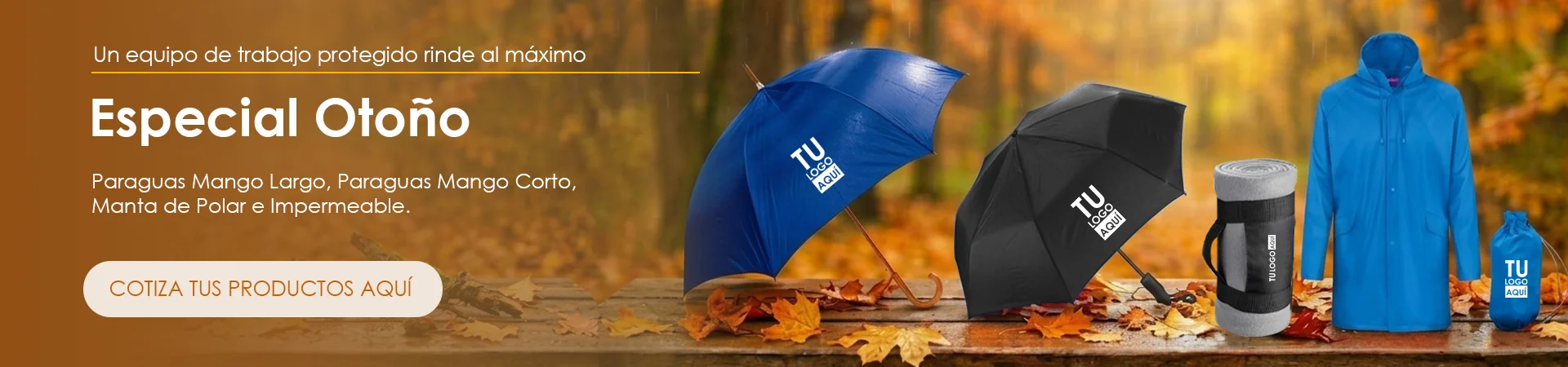 Banner especial otoño productos con logo mobile