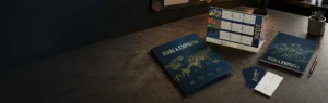 Banner Especial Papelería en bullet tablet: Carpeta, calendario, cuaderno y tarjetas