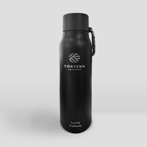 Botella térmica 500ml negra con logotipo grabado corteva