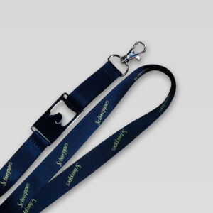 Lanyard negro con destapador, logotipo Schweppes
