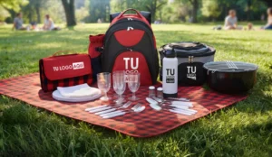 Manta Impermeable para Picnic, Mochila Cooler de Picnic, Botella Térmica 1.200 ml y Bolso de Viaje con Bolso, Cooler y Parrilla.
