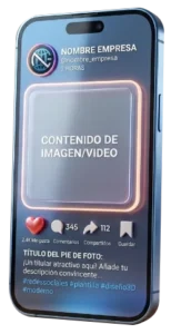 Celular con publicación asimilando plantillas RRSS